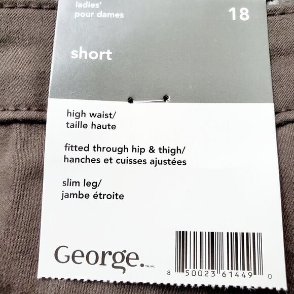 𝅺GEORGE High Waist Casual Green Shorts. Size 18. BNWT - Picture 7 of 7